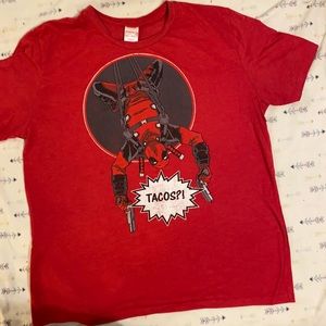 (3/$15)   Deadpool Tacos tee shirt